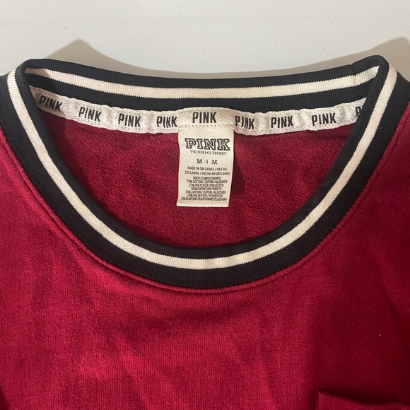 Women’s PINK oversized long sleeve tee, size Medium in ruby red - Picture 3 of 4